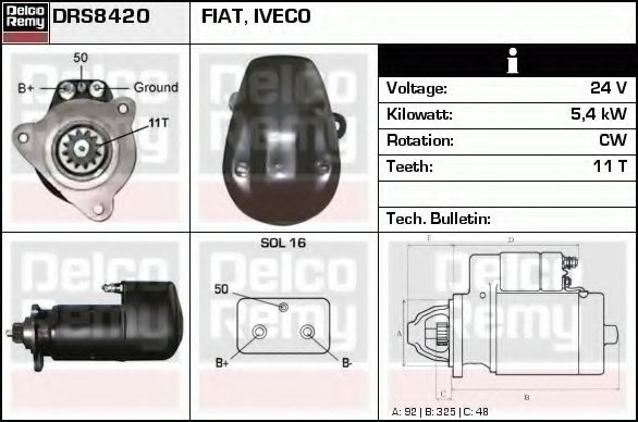 DELCO REMY DRS8420