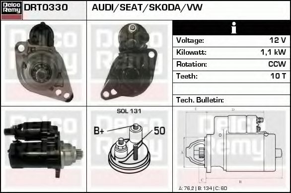 DELCO REMY DRT0330