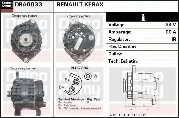 DELCO REMY DRA0033