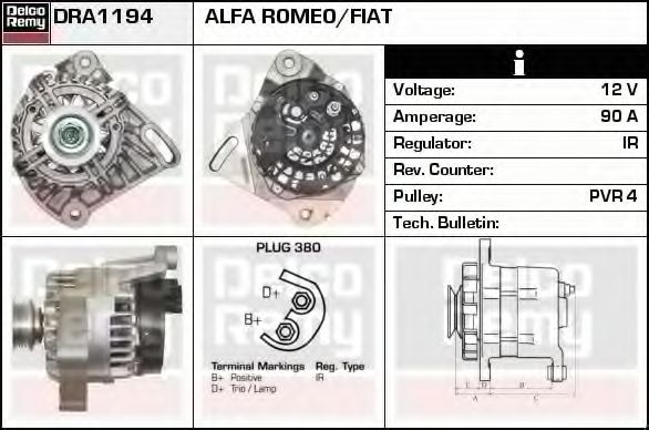 DELCO REMY DRA1194