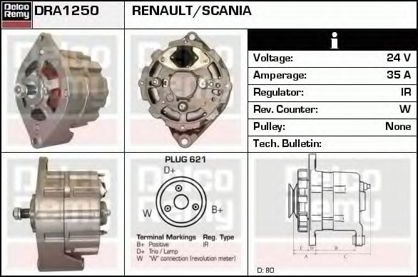 DELCO REMY DRA1250