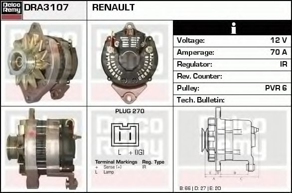 DELCO REMY DRA3107