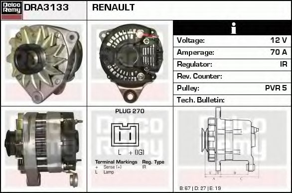 DELCO REMY DRA3133