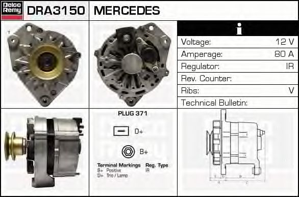 DELCO REMY DRA3150