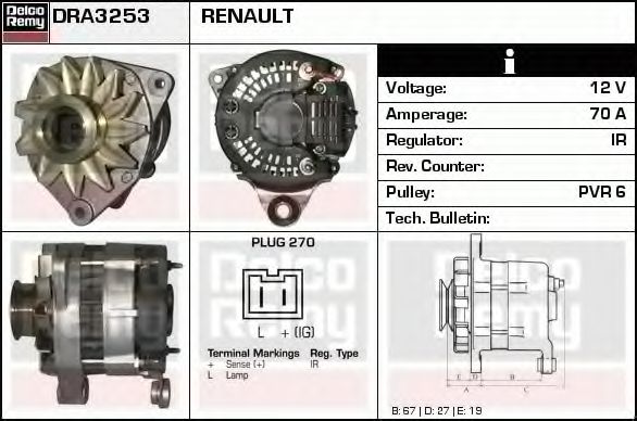 DELCO REMY DRA3253