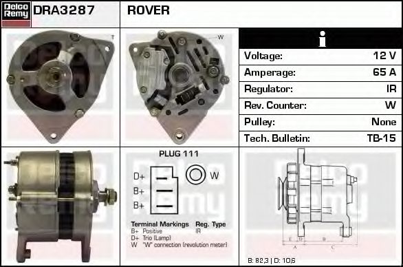 DELCO REMY DRA3287