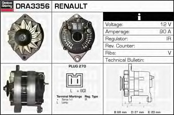 DELCO REMY DRA3356