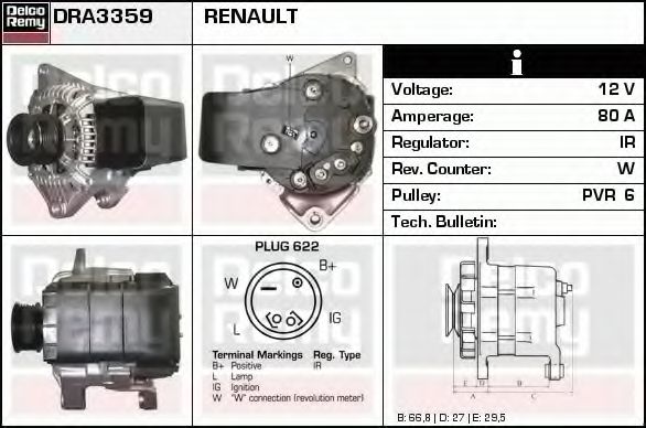 DELCO REMY DRA3359