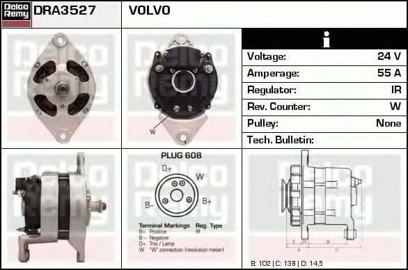 DELCO REMY DRA3527