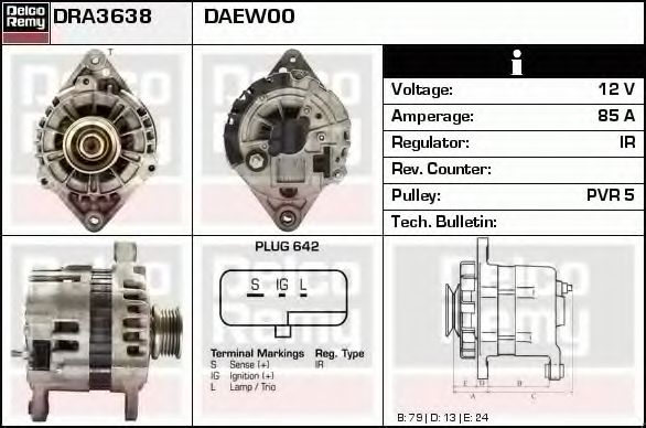 DELCO REMY DRA3638