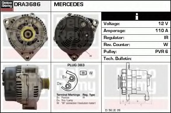 DELCO REMY DRA3686