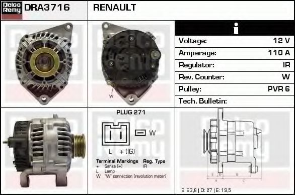 DELCO REMY DRA3716