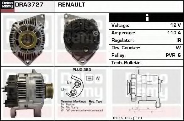 DELCO REMY DRA3727