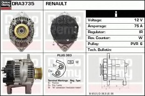 DELCO REMY DRA3735