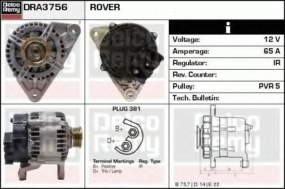 DELCO REMY DRA3756