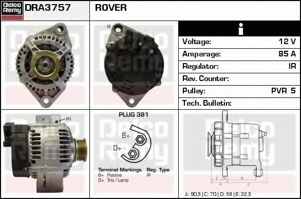 DELCO REMY DRA3757
