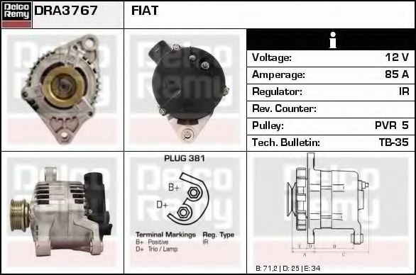 DELCO REMY DRA3767