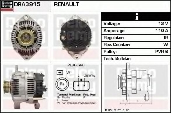 DELCO REMY DRA3915