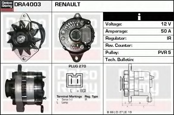 DELCO REMY DRA4003
