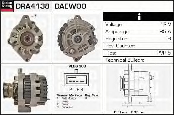 DELCO REMY DRA4138