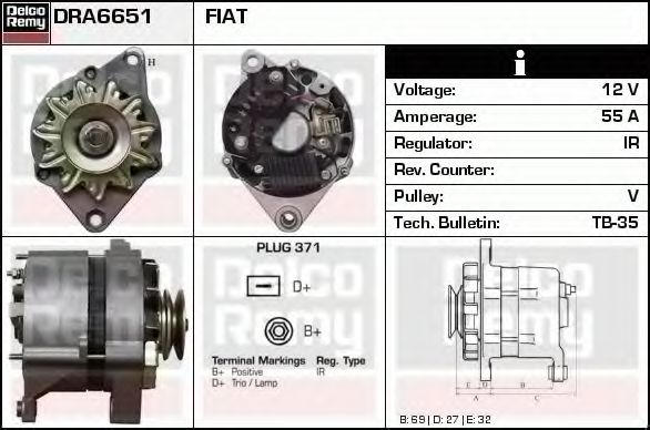 DELCO REMY DRA6651