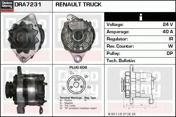 DELCO REMY DRA7231