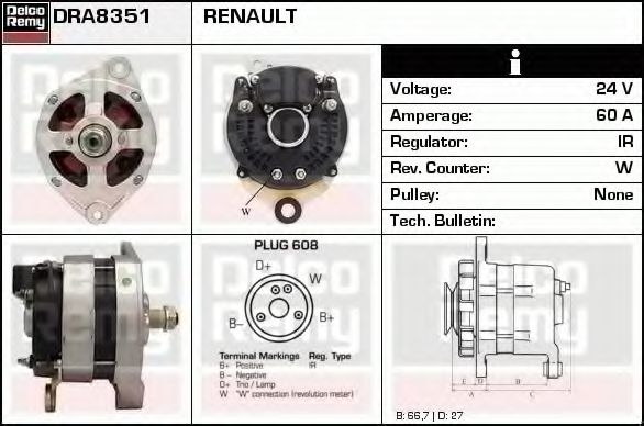 DELCO REMY DRA8351