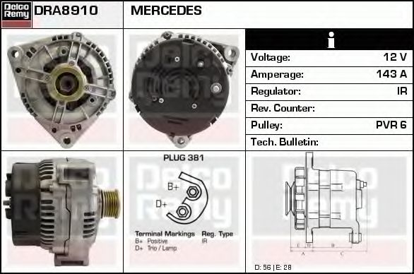 DELCO REMY DRA8910