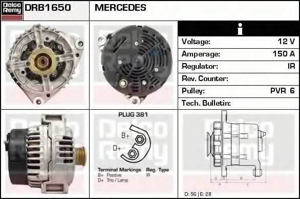 DELCO REMY DRB1650