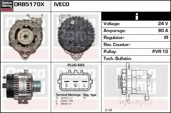 DELCO REMY DRB5170X