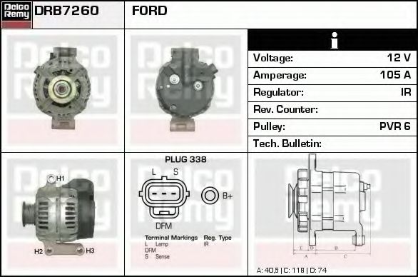 DELCO REMY DRB7260