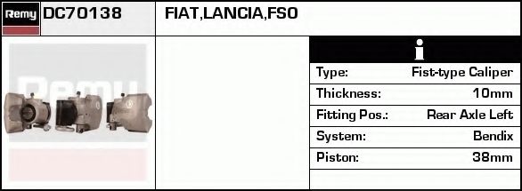 Тормозной суппорт DELCO REMY DC70138 Тормозной суппорт DELCO REMY DC70138
