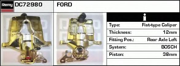 Тормозной суппорт DELCO REMY DC72980 Тормозной суппорт DELCO REMY DC72980