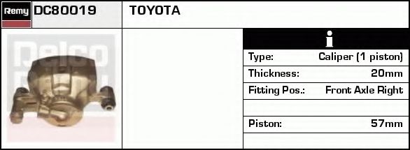 Тормозной суппорт DELCO REMY DC80019 Тормозной суппорт DELCO REMY DC80019