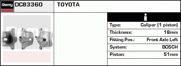 Тормозной суппорт DELCO REMY DC83360 Тормозной суппорт DELCO REMY DC83360