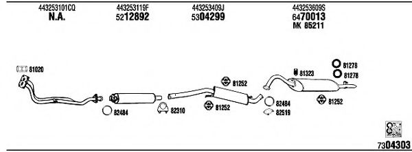 Система выпуска ОГ WALKER AD62156 Система выпуска ОГ WALKER AD62156