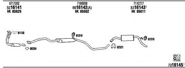Система выпуска ОГ WALKER FO30618 Система выпуска ОГ WALKER FO30618