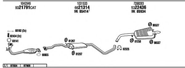 Система выпуска ОГ WALKER FO30885 Система выпуска ОГ WALKER FO30885