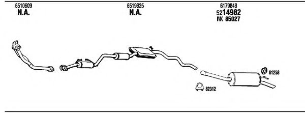 Система выпуска ОГ WALKER FO31183 Система выпуска ОГ WALKER FO31183