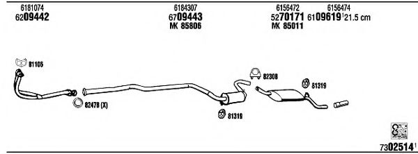 Система выпуска ОГ WALKER FO31231 Система выпуска ОГ WALKER FO31231
