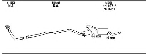 Система выпуска ОГ WALKER FO31278 Система выпуска ОГ WALKER FO31278