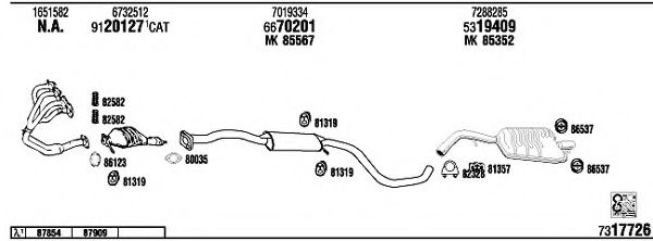 Система выпуска ОГ WALKER FO31511 Система выпуска ОГ WALKER FO31511