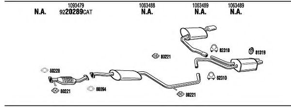 Система выпуска ОГ WALKER FO55001 Система выпуска ОГ WALKER FO55001