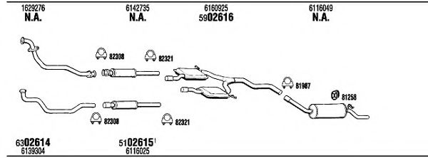 Система выпуска ОГ WALKER FO56063 Система выпуска ОГ WALKER FO56063