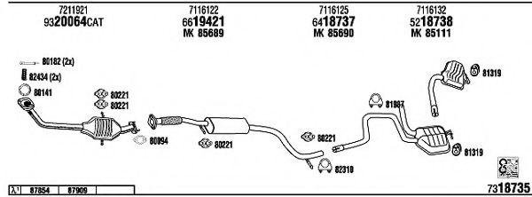 Система выпуска ОГ WALKER FO60033A Система выпуска ОГ WALKER FO60033A
