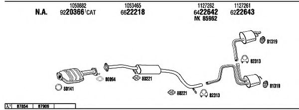Система выпуска ОГ WALKER FO60072 Система выпуска ОГ WALKER FO60072