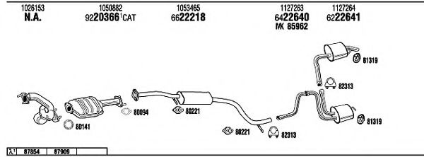 Система выпуска ОГ WALKER FO60073 Система выпуска ОГ WALKER FO60073