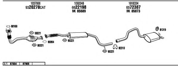 Система выпуска ОГ WALKER FO60087 Система выпуска ОГ WALKER FO60087