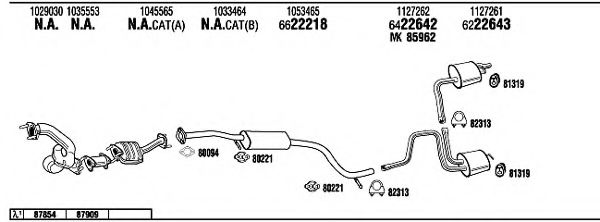 Система выпуска ОГ WALKER FO60126 Система выпуска ОГ WALKER FO60126