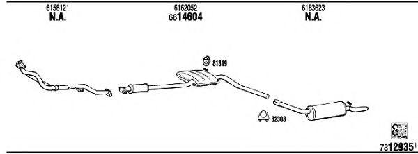 Система выпуска ОГ WALKER FO60331 Система выпуска ОГ WALKER FO60331